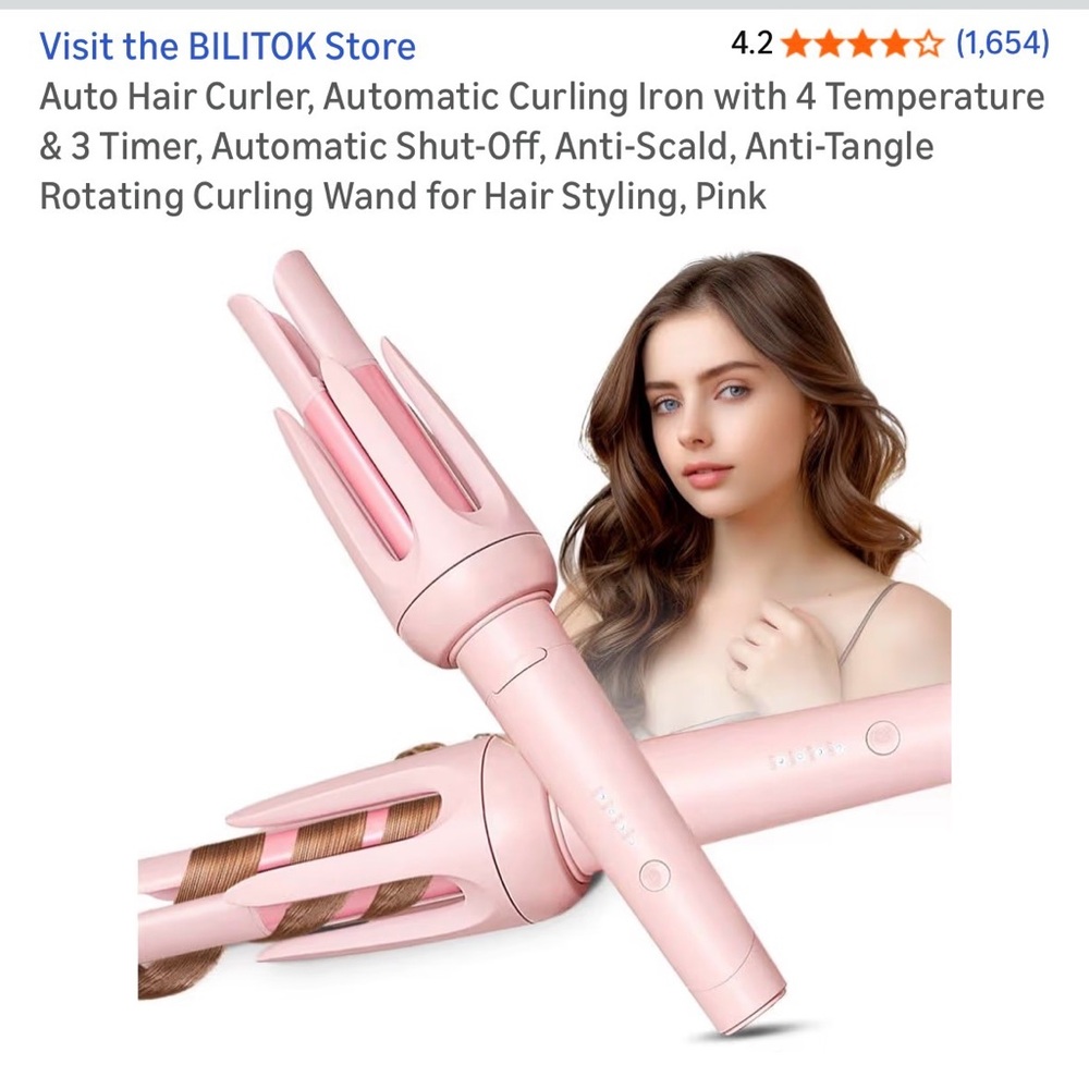 Pink Automatic Curling Iron